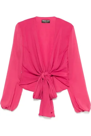 CHIARA BONI Femme, Blouses et Chemises, Rose, Taille: 48 FR Rose Framboise Profond Col en V Chemise