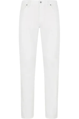 BRIONI Homme, Jeans, Blanc, Taille: W34 Jean en coton italien avec 5 poches
