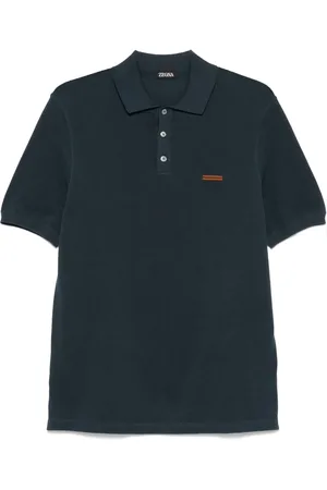 Ermenegildo Zegna Homme, Tops, Bleu, Taille: 3XL Polo en coton avec 3 boutons