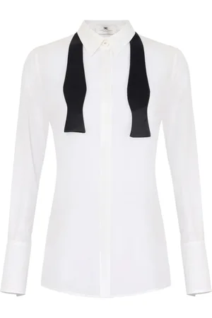 Elisabetta Franchi Femme, Blouses et Chemises, Blanc, Taille: 44 FR Chemise Blanche pour Femme Style Élégant