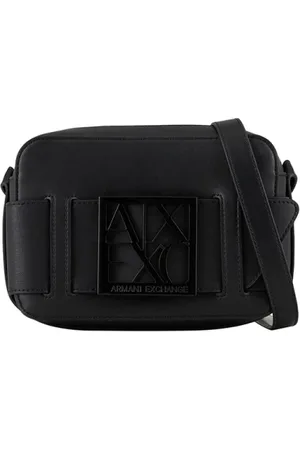 Armani Exchange Femme, Sacs, Noir, Taille: ONE Size Sac à main noir avec détails dorés