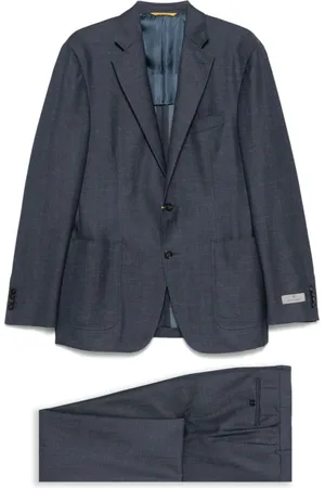 CANALI Homme, Costumes, Bleu, Taille: L Costume bleu marine avec fermeture à bouton