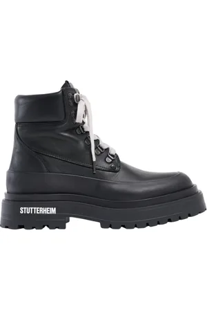 Stutterheim Unisex, Chaussures, Noir, Taille: 37 EU Bottines en Cuir Italien