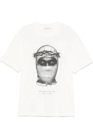 Ih Nom Uh Nit Homme, Tops, Blanc, Taille: L T-shirt Blanc avec Logo Masque