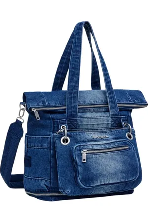 Desigual Femme, Sacs, Bleu, Taille: ONE Size Sac Bandoulière Bleu avec Fermeture Éclair