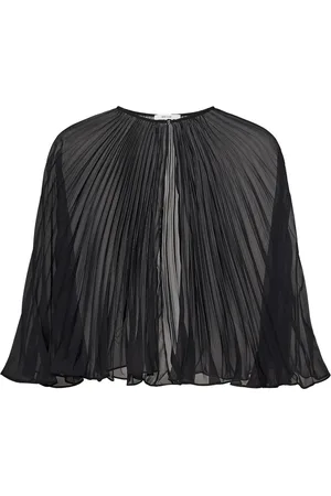 Nensi Dojaka Femme, Blouses et Chemises, Noir, Taille: 40 FR Veste Courte Noire Plissée