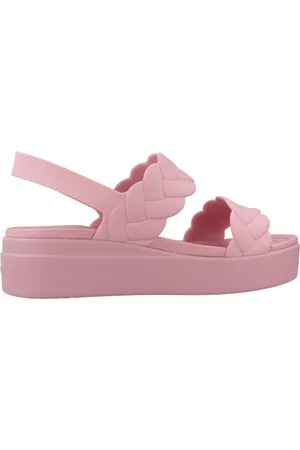 Crocs Femme, Chaussures, Rose, Taille: 39 EU Compensées tissées pour un confort élégant