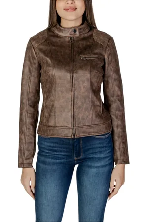 Desigual Femme, Vestes, Brun, Taille: 44 FR Blazer Marron Fermeture Éclair Printemps/Été Femme