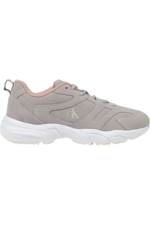 Calvin Klein Femme, Chaussures, Gris, Taille: 41 EU Baskets grises à lacets pour femmes