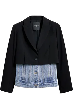 Desigual Femme, Vestes, Noir, Taille: 40 FR Veste Noire à Boutons Printemps/Été Femmes