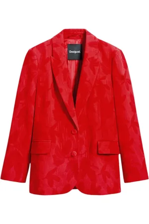 Desigual Femme, Vestes, Rouge, Taille: 42 FR Blazer Rouge à Boutons Printemps/Été Femme