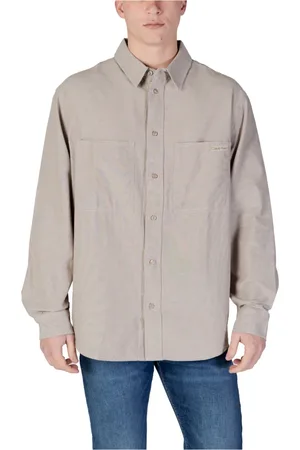 Calvin Klein Homme, Chemises, , Taille: S Chemise en Coton à Manches Longues