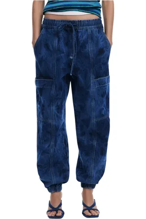 Desigual Femme, Jeans, Bleu, Taille: 36 FR Jean bleu à lacets avec poches latérales