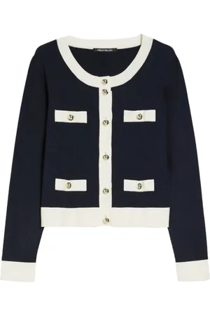pennyblack Femme, Pulls, Bleu, Taille: 42 FR Tricot Viscose Gilet