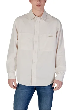 Calvin Klein Homme, Chemises, , Taille: L Chemise Unie à Boutons Printemps/Été