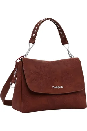 Desigual Femme, Sacs, Brun, Taille: ONE Size Sac Bandoulière Marron Fermeture Clip