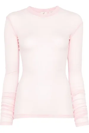BITE Femme, Tops, Rose, Taille: 36 FR T-shirt à Manches Longues en Coton Rose Clair
