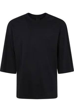 THOM KROM Homme, Tops, Noir, Taille: M T-shirt noir avec épaule tombante et coutures ton sur ton