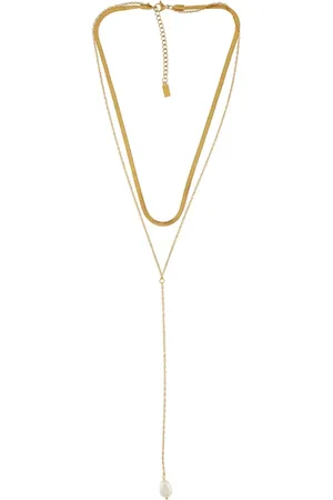 Dansk Copenhagen Femme, Accessoires, Jaune, Taille: ONE Size Élégant collier de perles avec double chaîne