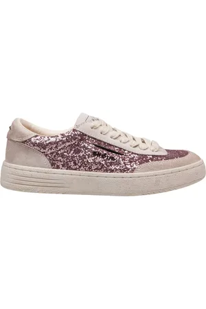 Ghoud Femme, Chaussures, Multicolore, Taille: 41 EU Baskets Rose en Daim et Paillettes Lacets