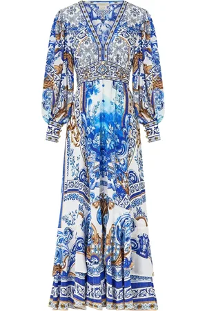 Camilla Femme, Robes, Bleu, Taille: 36 FR Robe en Soie - Aventures Azul