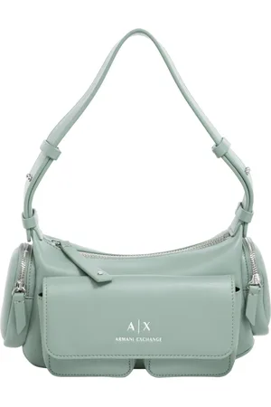 Armani Exchange Femme, Sacs, Vert, Taille: ONE Size Sac Hobo Chic avec Fermeture Éclair