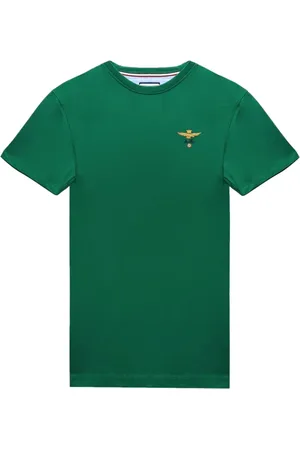 Aeronautica Militare Homme, Tops, Vert, Taille: L T-shirt Basique en Coton Col Rond Vert
