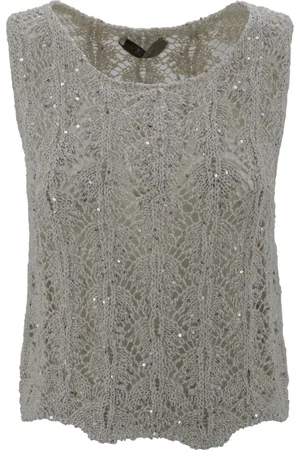 D.EXTERIOR Femme, Tops, , Taille: 40 FR Haut en Dentelle avec Manches en Cristal