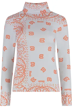 Rhude Femme, Tops, Gris, Taille: 38 FR Haut à Manches Longues Imprimé Bandana