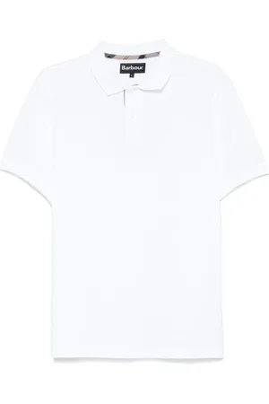 Barbour Homme, Tops, Blanc, Taille: S Polo Blanc avec Broderie Logo