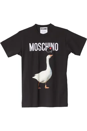 Moschino Femme, Tops, Noir, Taille: 40 FR T-shirt noir en coton avec impression d