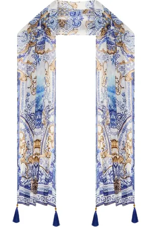 Camilla Femme, Accessoires, Multicolore, Taille: ONE Size Foulard Long en Soie - Aventures Azul