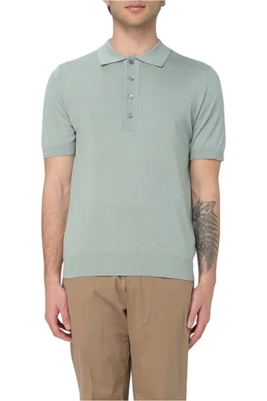 Paolo Pecora Homme, Tops, Vert, Taille: L Polo Tricoté