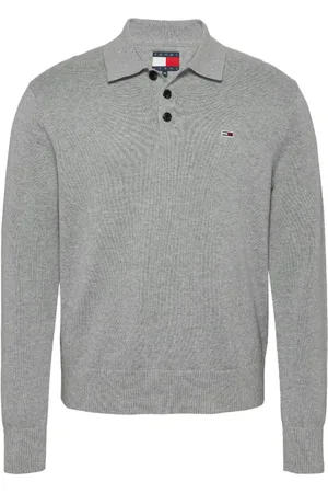 Tommy Hilfiger Homme, Pulls, Gris, Taille: XL Pull Polo en Coton avec Logo
