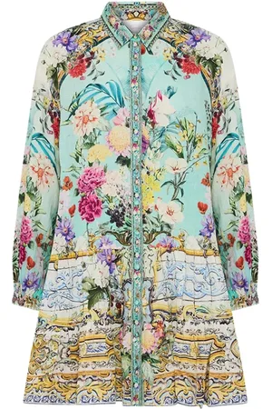 Camilla Femme, Robes, Multicolore, Taille: 42 FR Robe Courte à Volants Jardins Queluz Palace