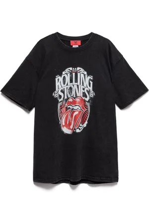 ANIYE BY Femme, Tops, Noir, Taille: 40 FR T-shirt en coton vintage avec logo Rolling Stones
