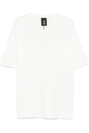 THOM KROM Homme, Tops, Blanc, Taille: L T-shirts et Polos Blancs avec Détail Patch