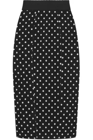 Dolce & Gabbana Femme, Jupes, Noir, Taille: 40 FR Jupe à Pois avec Taille Élastique