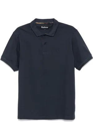 Barbour Homme, Tops, Bleu, Taille: M Polo Bleu avec Broderie Logo