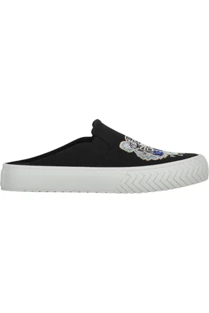 Kenzo Femme, Chaussures, Noir, Taille: 36 EU Mules en tissu avec logo brodé