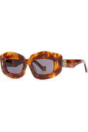 Loewe Femme, Accessoires, Brun, Taille: ONE Size Lunettes de soleil carrées Flamed Havana
