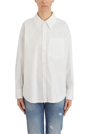 Dondup Femme, Blouses et Chemises, Blanc, Taille: 36 FR Chemise Classique en Coton