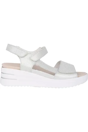 Waldläufer Femme, Chaussures, Gris, Taille: 39 EU Sandale femme argentée à largeur confort