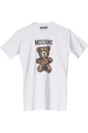 Moschino Femme, Tops, Blanc, Taille: 44 FR T-shirt Ours Adrian Blanc Coton Manches Courtes