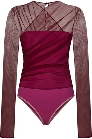Nensi Dojaka Femme, Tops, Violet, Taille: 40 FR Haut en Tulle Violet avec Plis