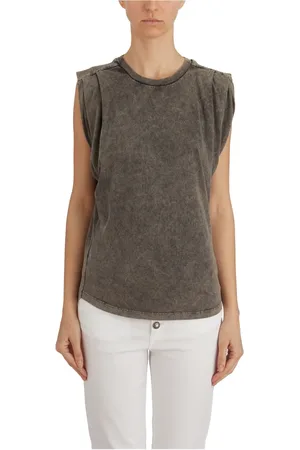 Dondup Femme, Tops, Gris, Taille: 40 FR T-Shirt en Coton