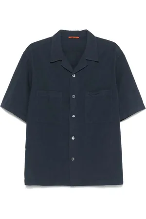 BARENA Homme, Chemises, Bleu, Taille: 2XL Chemise Bleue en Coton à Manches Longues