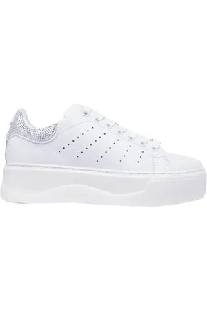 Cult Femme, Chaussures, Blanc, Taille: 36 EU Baskets Glamour avec Strass