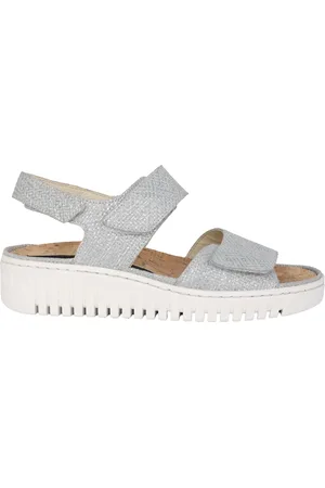Waldläufer Femme, Chaussures, Gris, Taille: 41 1/2 EU Sandales grises confortables pour femmes