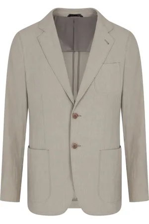 Giorgio Armani Homme, Vestes, Gris, Taille: L Veste Grise Tourterelle Amande Beige Style